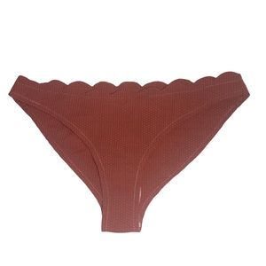 MARYSIA Womens Size S Pink Santa Barbara scalloped recycled bikini briefs